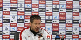 Simeone: «Jugaremos dependiendo del planteamiento del Celta» Simeone en la rueda de prensa previa del Celta de Vigo - Atlético de Madrid