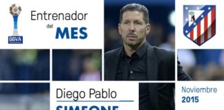 Simeone, elegido ‘Mejor Entrenador’ de noviembre