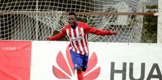 Amath se viste de Baltasar Amath celebra un gol en El Cerro
