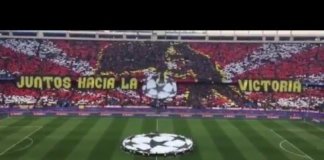 Recibimiento espectacular de la afición del Atleti contra el Barça