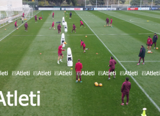 Los titulares entrenaron en el gimnasio