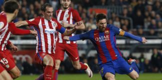 Godín se marchó lesionado del Camp Nou