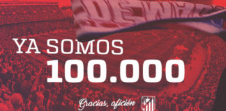 El Atleti alcanza la cifra histórica de 100.000 socios