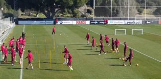 El Atleti entrena con la ausencia de Gaitán