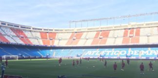 El Atleti entrenó con Juanfran y Giménez, que esperan el alta
