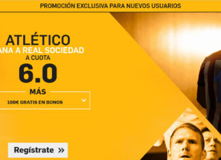Supercuota 6.0 para la victoria del Atleti vs. Real Sociedad