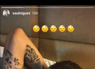 El tatuaje de Saúl: medio escudo del Atleti, medio escudo del Elche
