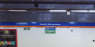 Estadio Metropolitano ya luce su cartel en el Metro