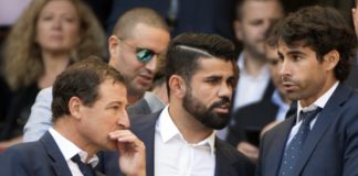 Diego Costa vio el partido en el Wanda Metropolitano