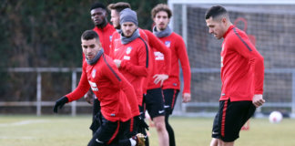 El Atleti entrena antes de viajar a Egipto