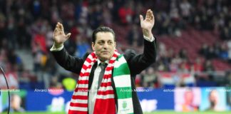 Futre recibe el cariño de la afición en el Metropolitano