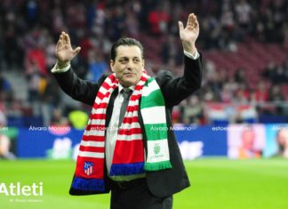 Futre recibe el cariño de la afición en el Metropolitano