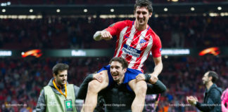 Galería. Celebración de los jugadores. Atleti (1-0) Arsenal