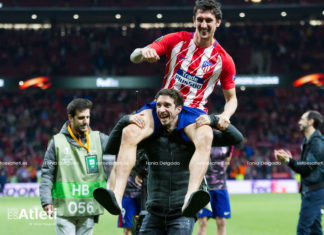 Galería. Celebración de los jugadores. Atleti (1-0) Arsenal