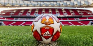 El balón de la Champions, con los colores del Atleti y del Metropolitano El balón de la Champions, con los colores del Atleti y del Metropolitano