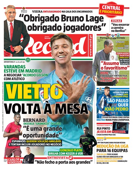 Portada Jornal Record - 22/03/2019