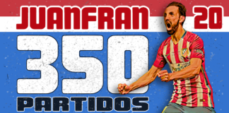 Juanfran: 350 partidos de Liga con la camiseta del Atleti Juanfran: 350 partidos de Liga con la camiseta del Atleti