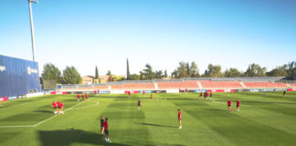 Último entrenamiento antes del derbi