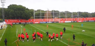 Último entrenamiento antes del enfrentamiento ante el Granada